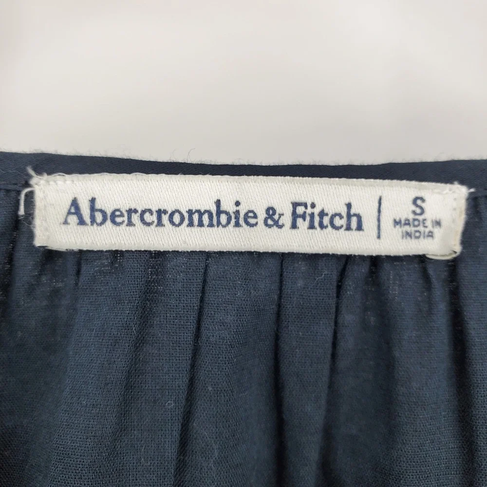 Abercrombie & Fitch Black Cotton Lace Peasant Blouse Top Small Victorian Fairy